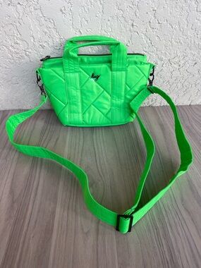 lug Neon Green Quilted Crossbody Bag